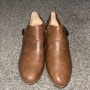 LIFE STRIDE VELOCITY Womens Brown Ally Round Toe brown  Heel Booties 9